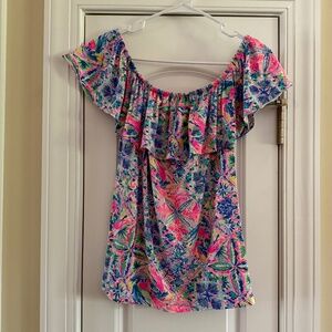 Lilly Pulitzer La Fortuna Top Multi Dancing on the Deck Size S